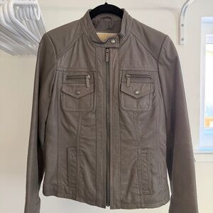 Michael Kors Grey Leather Jacket